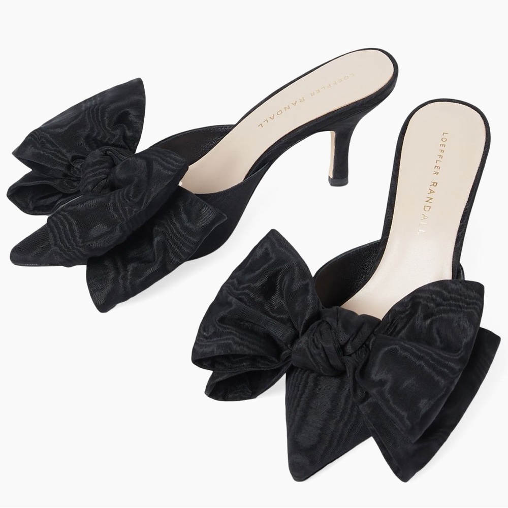 Loeffler Randall Margot Moiré Bow Mules SIZE 7